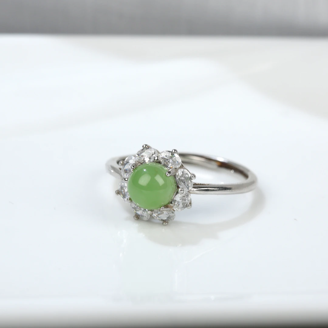 【麦子家族618大促】天然和田玉S925银精致戒指F0787