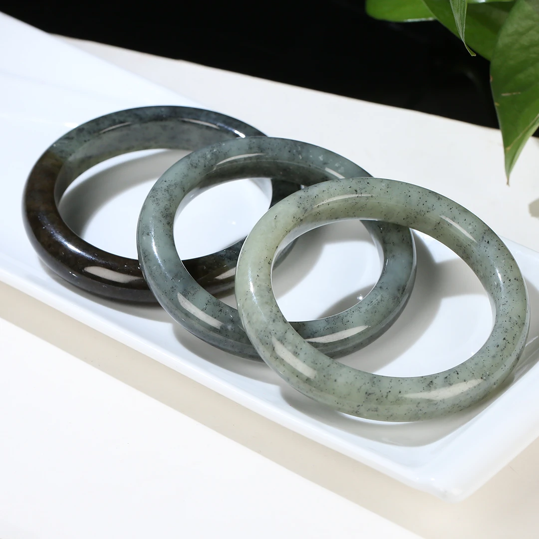 【麦子家族年货节】天然和田玉点墨手镯玉镯多样性发1 SZ166-