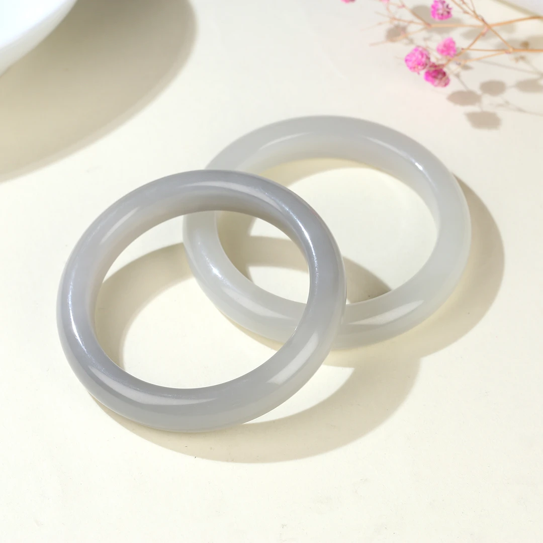 【麦子家族年货节】天然和田玉手镯烟紫玉镯子多样性发1 SZ164-