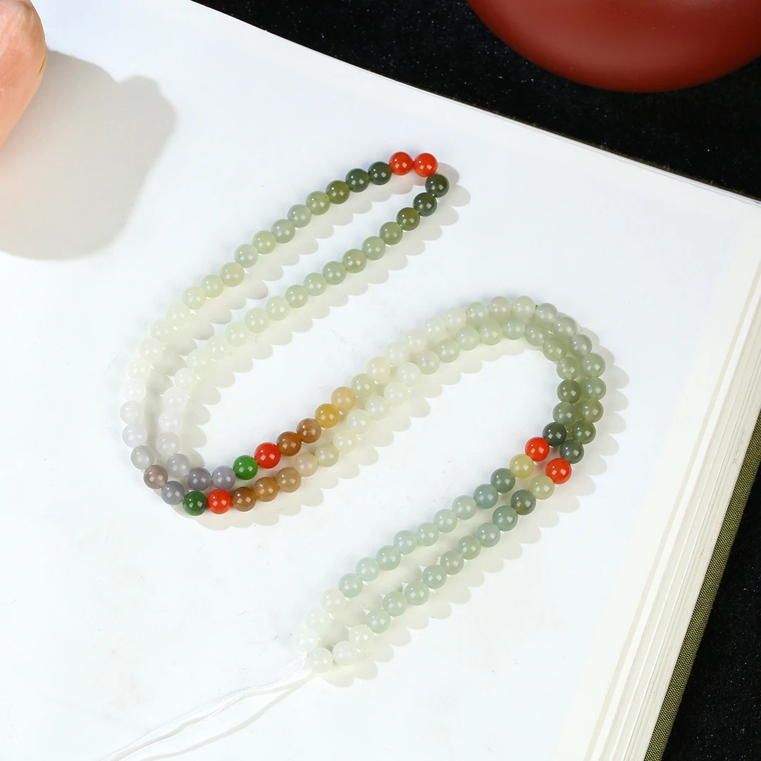 【麦子家族618大促L】天然和田玉多圈项链卡5长链圆珠XL269