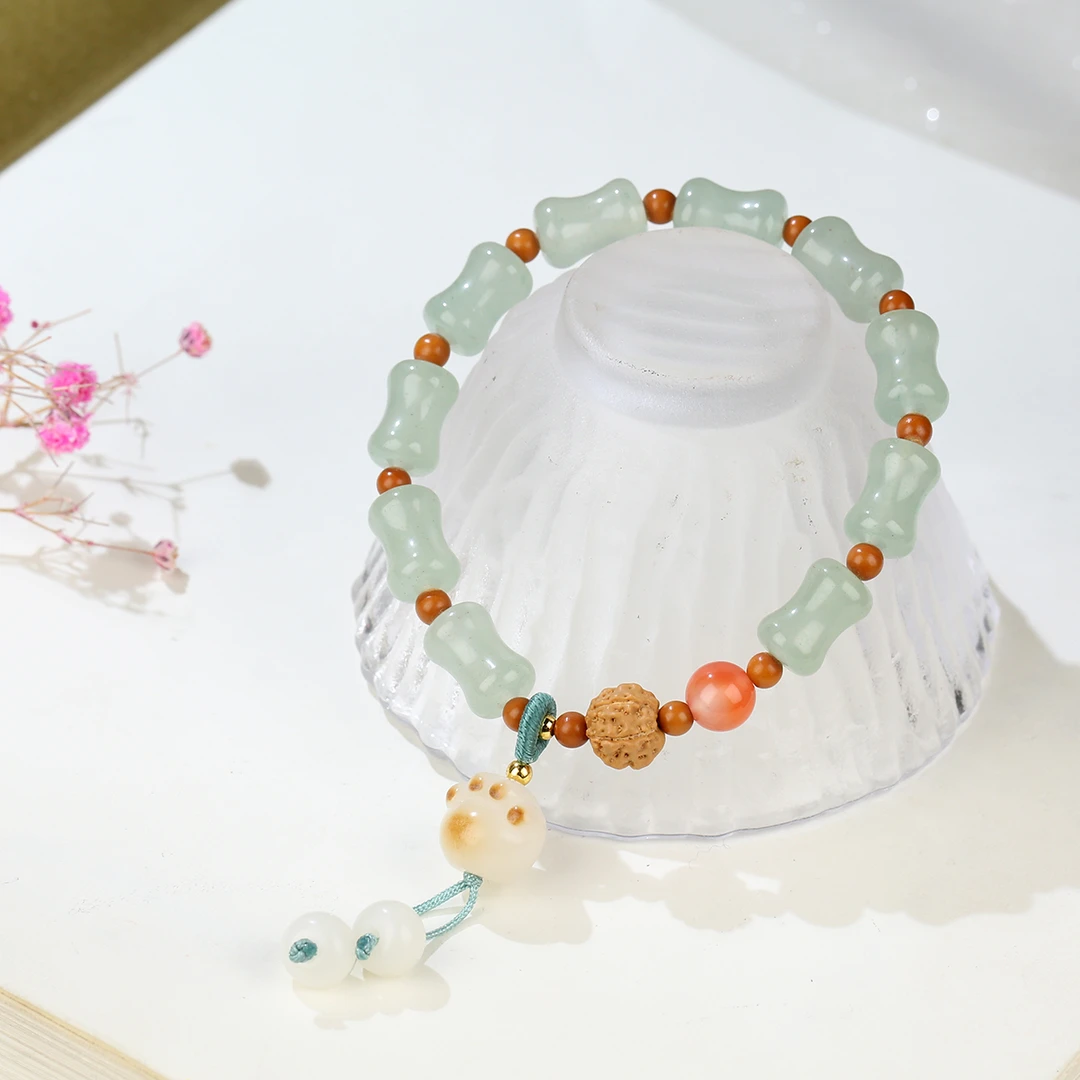 【麦子家族618大促】天然东陵玉DIY手串精美时尚百搭单圈SJ015