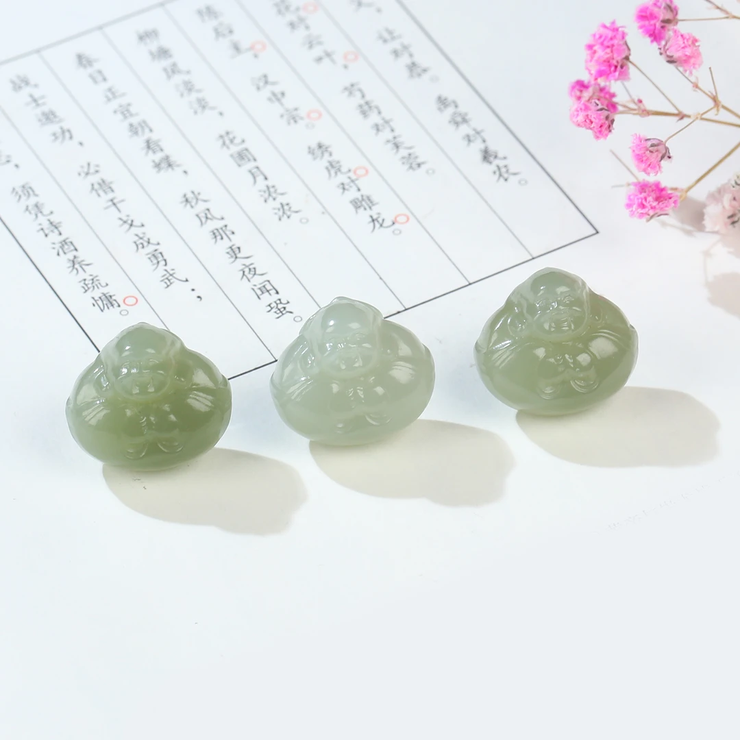 【麦子家族618大促】天然和田玉抱抱佛吊坠多样性发1 BDZ353-1