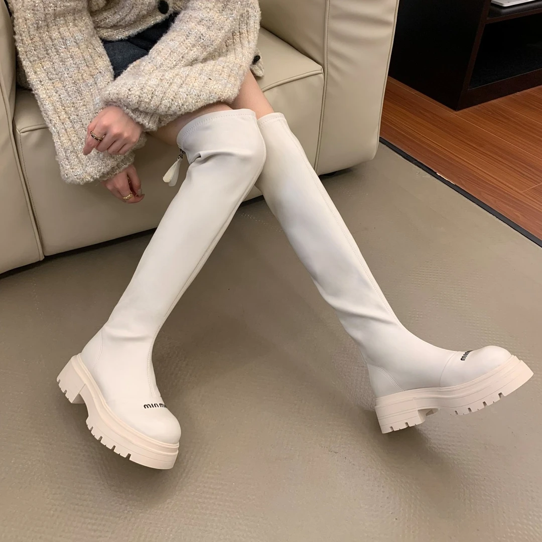 S-Design秋冬新款厚底高筒靴百搭小个子女靴加绒过膝靴S234