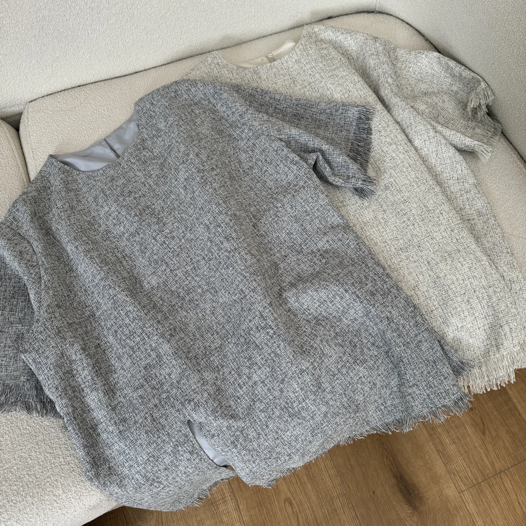 JIUJIU【木子来信】小香风短袖时尚百搭气质简约显瘦半袖上衣女