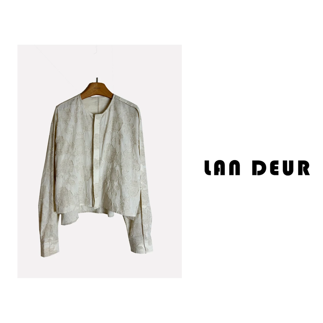 KEKE【洱海花岸】棉麻衬衫老钱风设计感刺绣小众百搭长袖上衣女