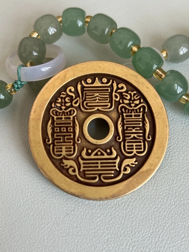 现代文创工艺品-黄色 紫薇花钱-直径48mm