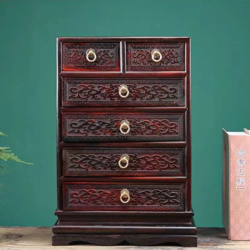老挝红酸枝锦上添花六斗柜