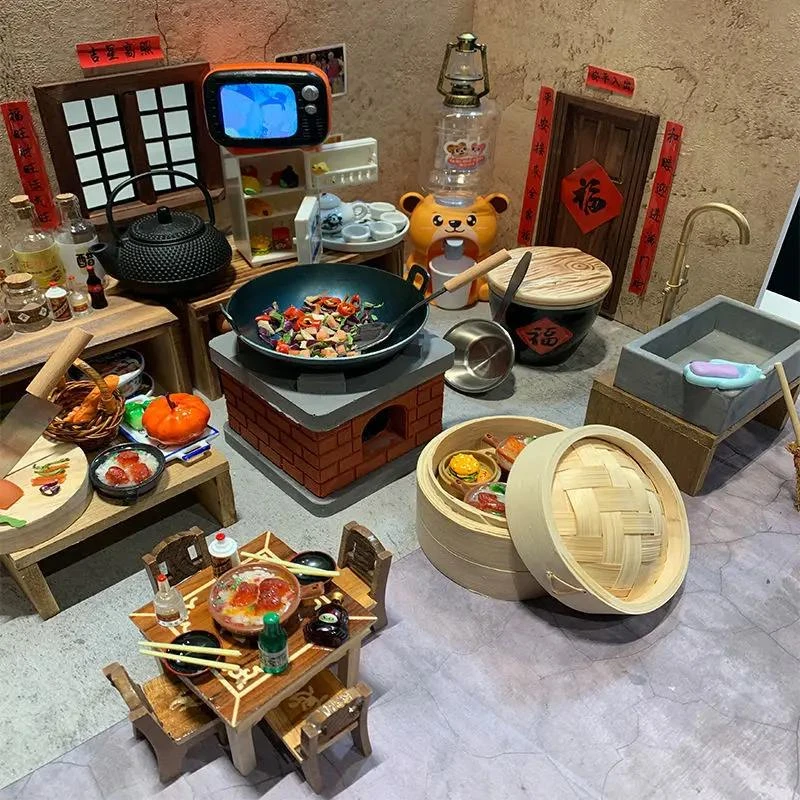顶狮龙儿童迷你小厨房过家家做饭玩具真煮木质全套仿真厨具套装