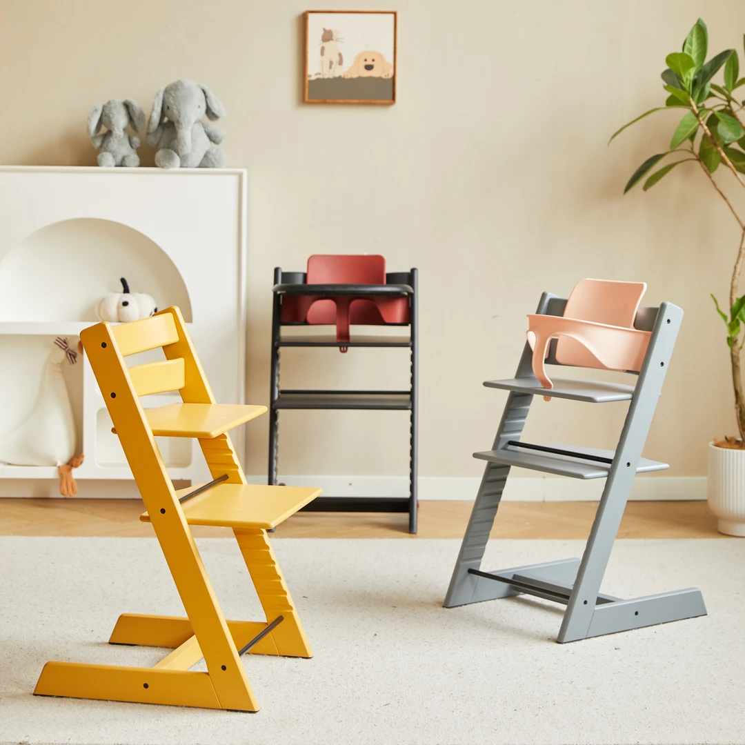 婴幼儿童实木成长椅桦木餐椅家用多功能多档可调节宝宝吃饭学习椅