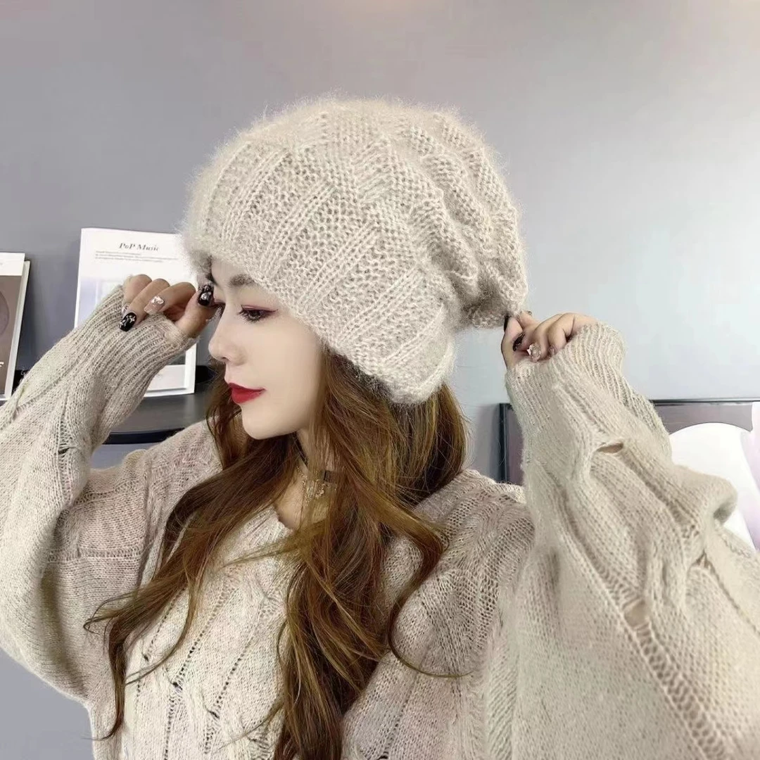 【开叉款】慵懒风时尚百搭加绒加厚堆堆帽