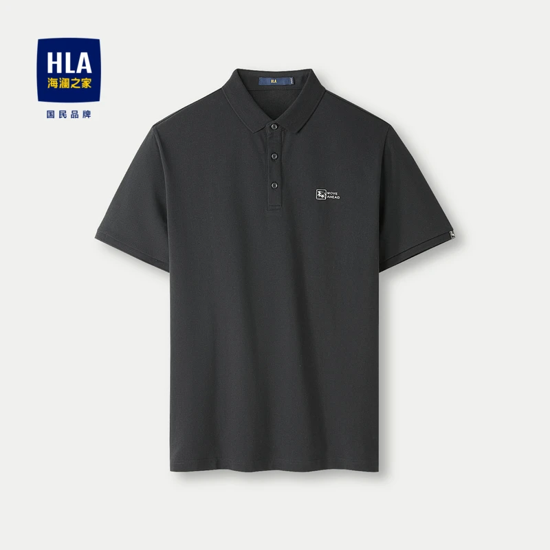 HLA/海澜之家海澜之家龙腾九州吸湿排汗凉感防晒上衣短袖POLO衫男