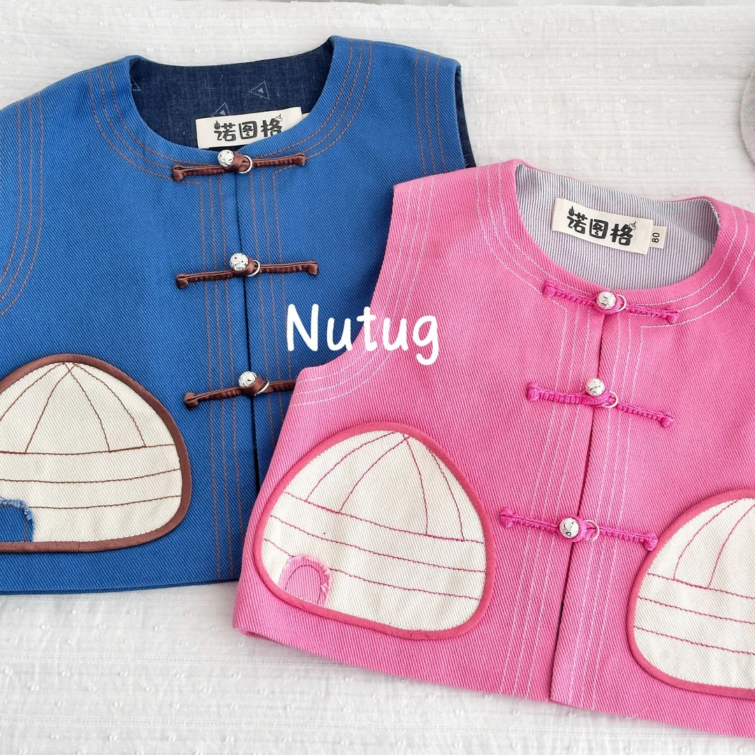 诺图格诺图格【双兜蒙古包】牛仔马甲 儿童 宝宝 婴幼儿 民族服饰