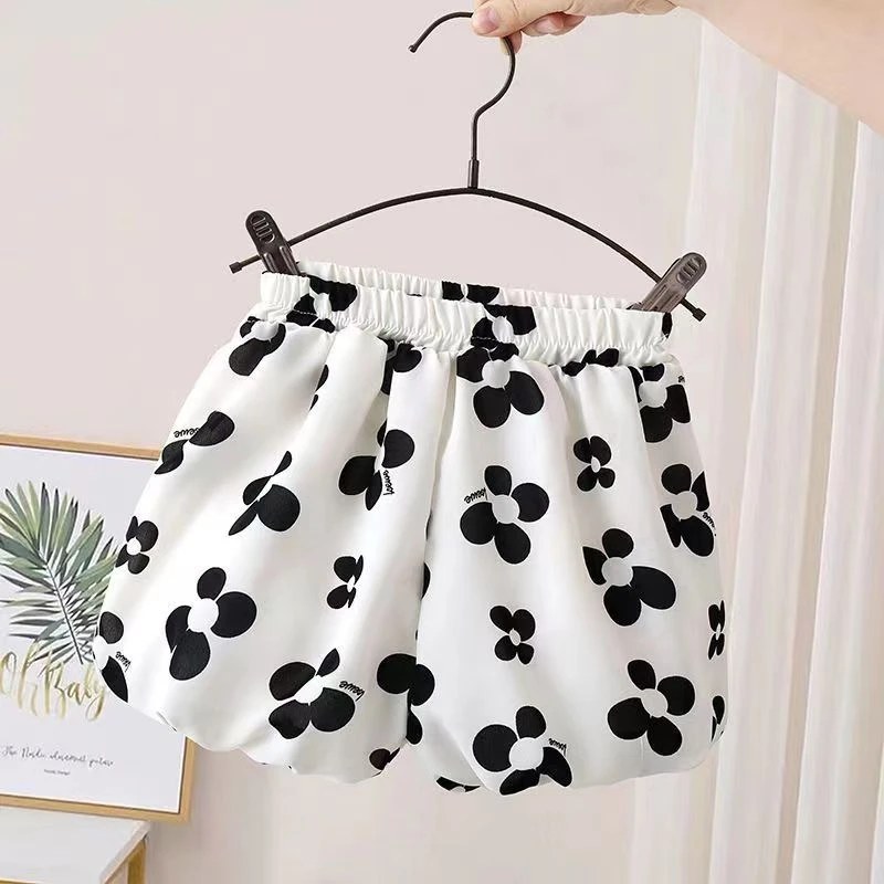 女宝短裤夏季百搭洋气宽松薄款双层不闷热爆款外穿花苞裤韩版阔腿