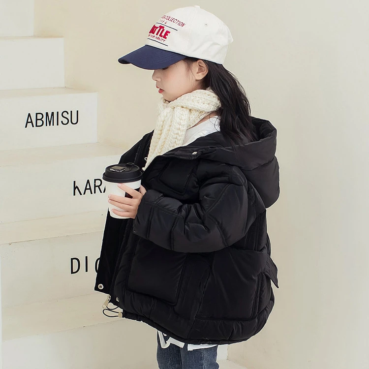 可星圆女童棉袄2024新款免洗面料时尚韩版中长款加绒加厚保暖冬装