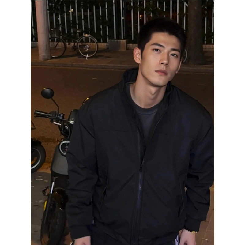 美式教练硬汉棉衣男工装飞行员夹克秋冬立领宽松休闲保暖棉服外套