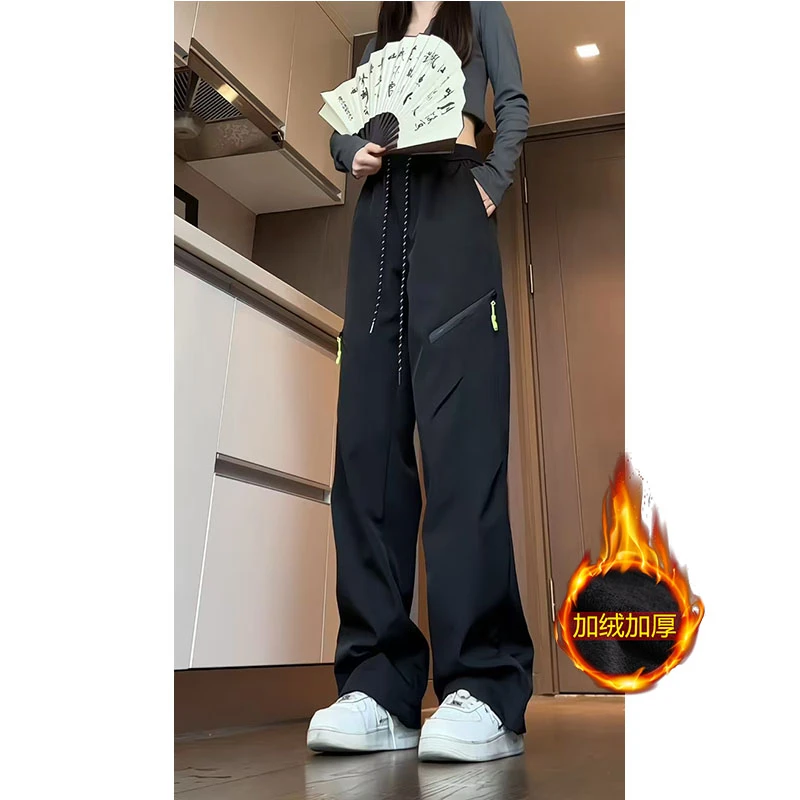 黑色加绒加厚防水防风冲锋裤秋冬季专业徒步登山户外保暖休闲裤子