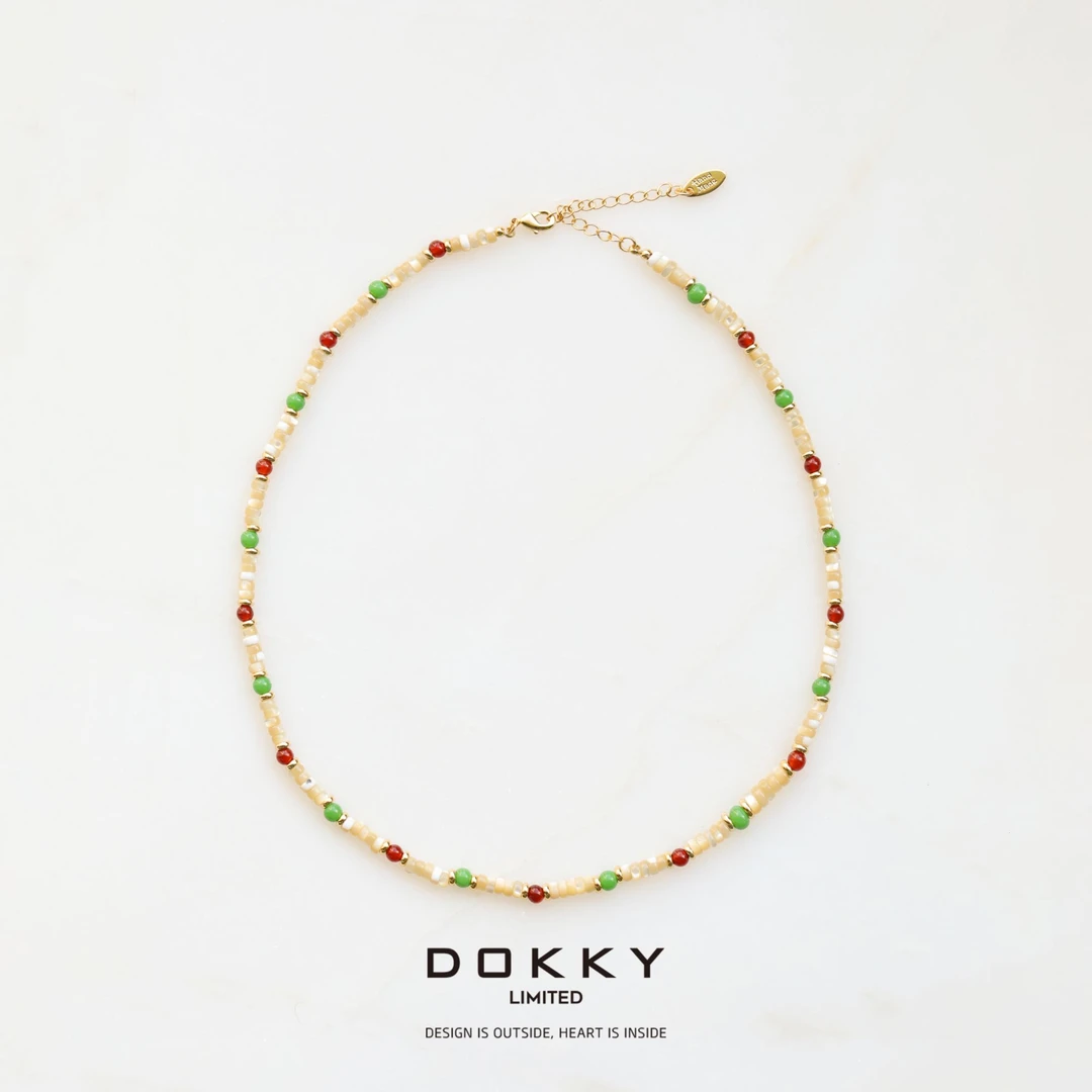 铜合金贝壳项链 【月下彩韵】DOKKY天然贝壳.明星同款|串珠项链