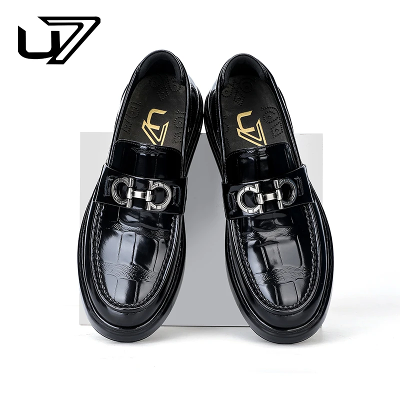 U7品牌男鞋新款潮流软底商务正装休闲男士一脚蹬豆豆鞋