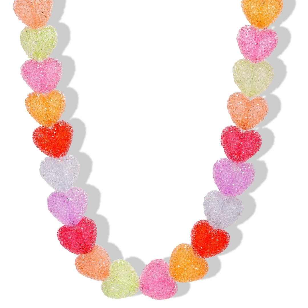 铜合金项链 欧洲挪威Crystal Haze 果冻心形项链