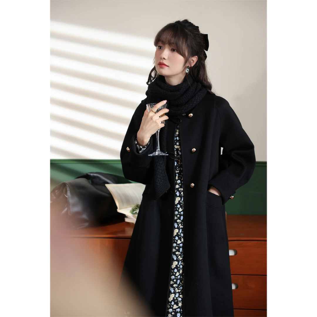 【达人】鹿向南「富家千金」单面外套秋冬法式气质加厚大衣LXN27870