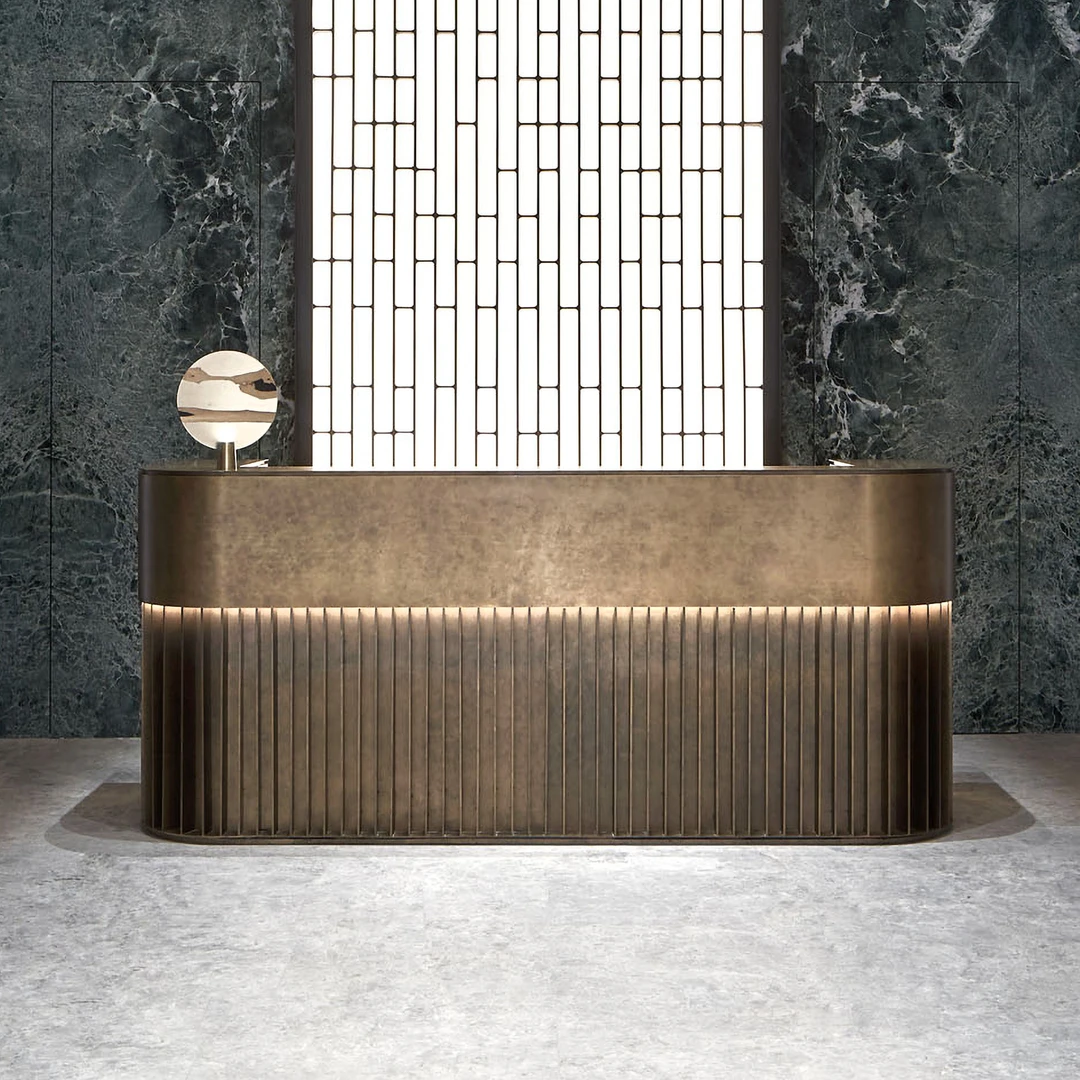 简约现代不锈钢收银台小型服装店美发店吧台桌舞蹈房前台接待柜台