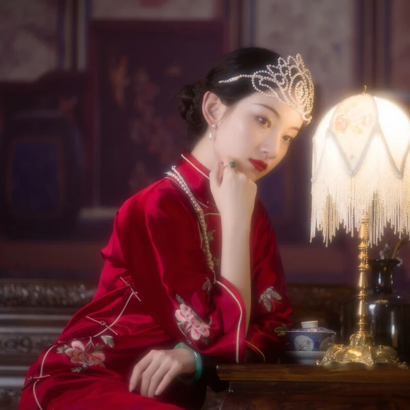 花涧鹿丨中式民国风复古绣花倒大袖无省旗袍年轻款