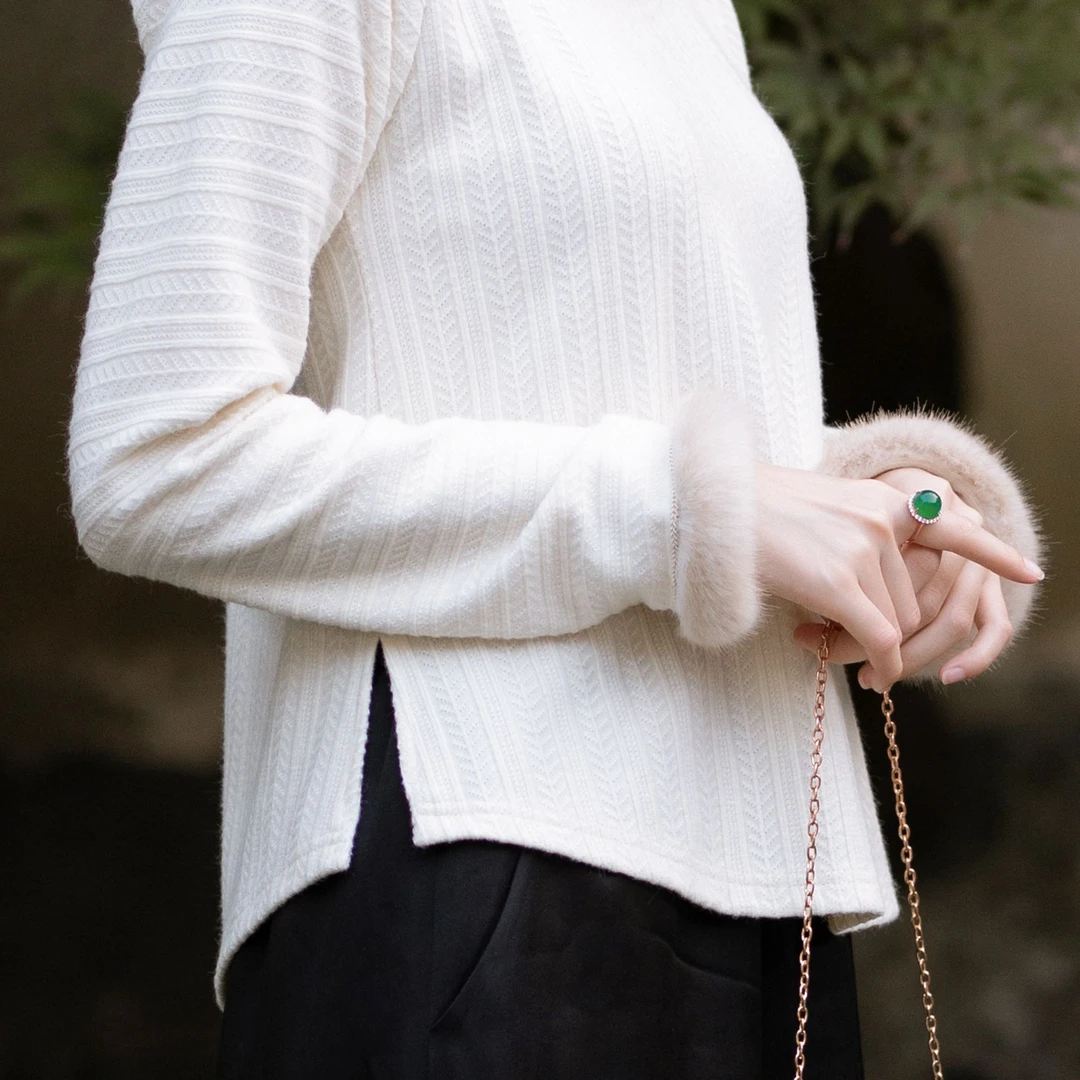 落云屏【装袖版】丨一城风絮丨秋冬款百搭套头毛衣打底针织上衣女