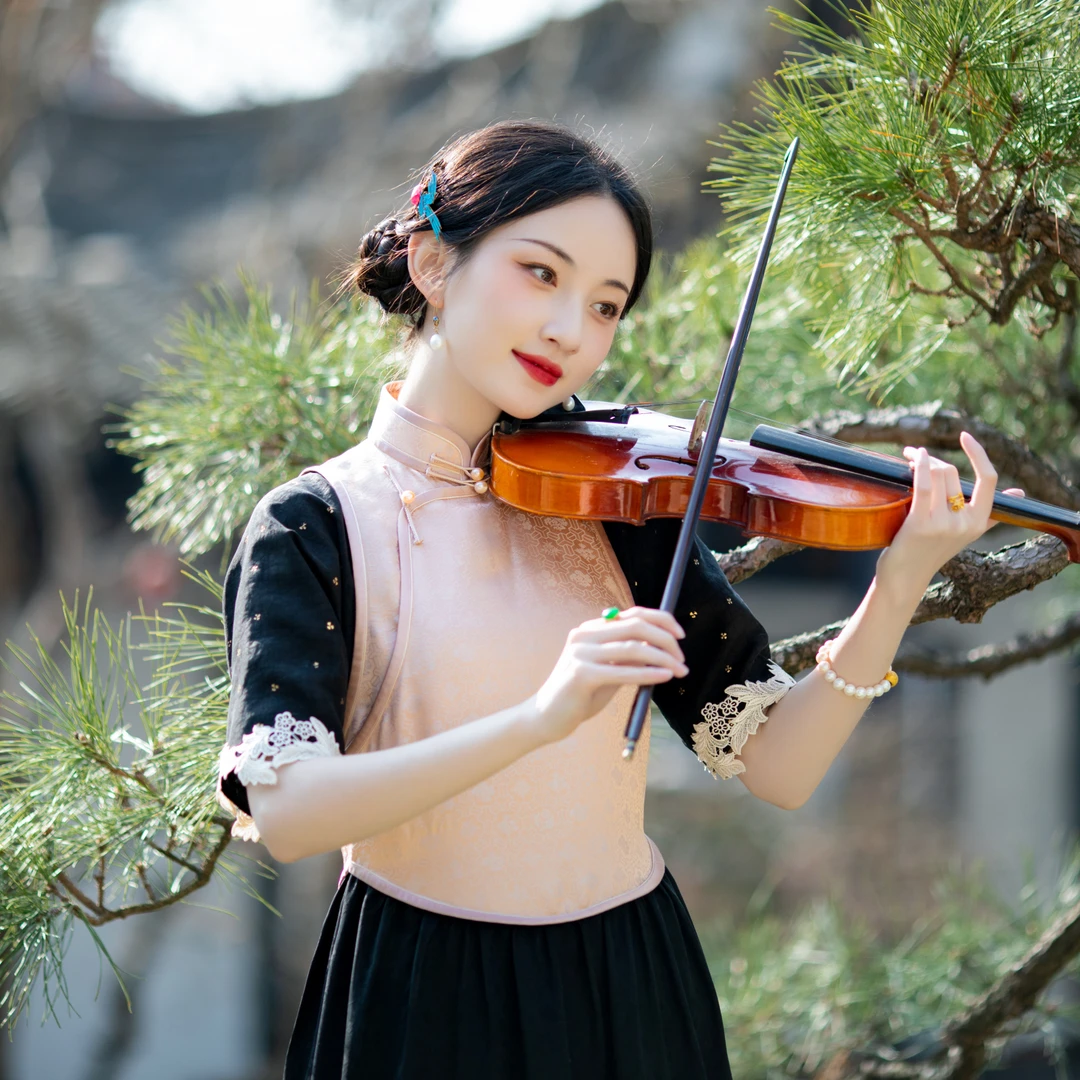 晚风拂铃丨一城风絮丨夏季假三件复古民国风立领日常旗袍式连衣裙