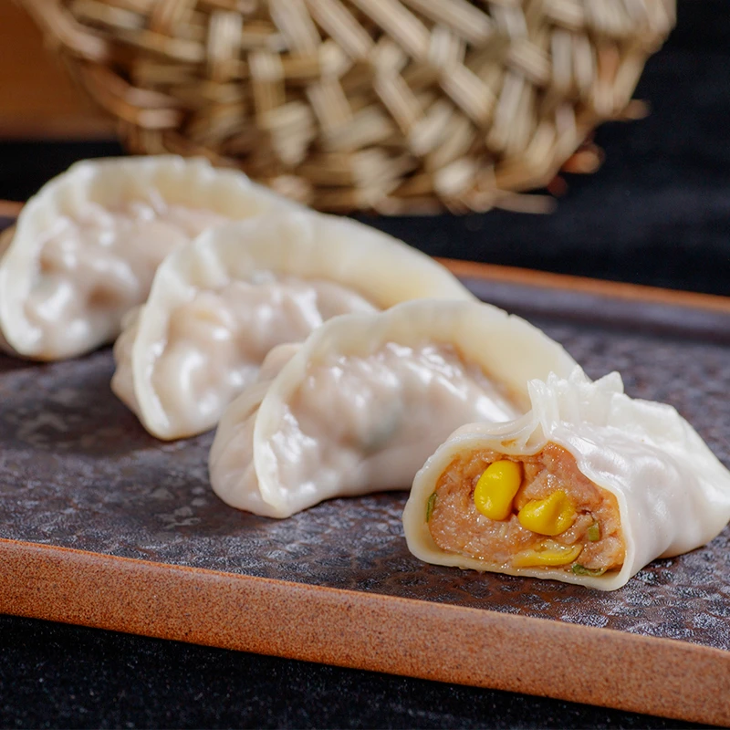 玉米鲜肉蒸煎饺