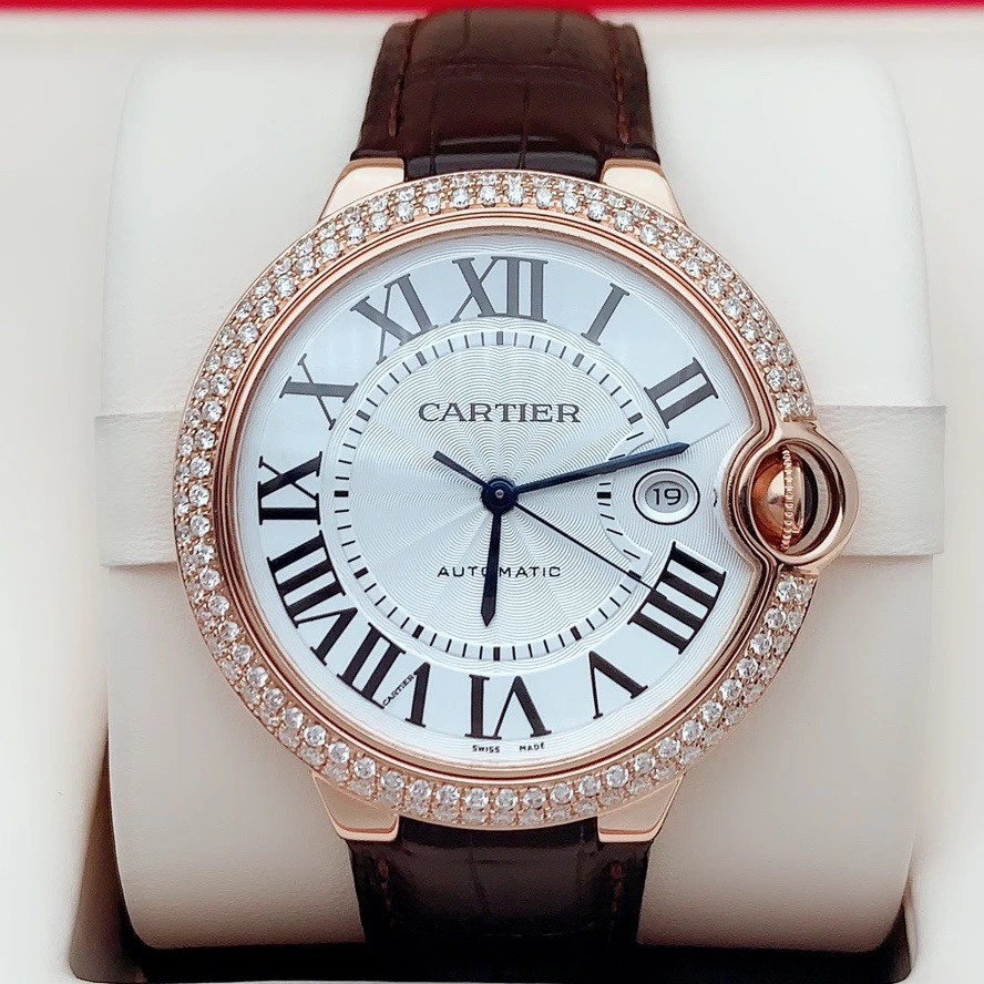 95新 Cartier/卡地亚 42mm大号蓝气球W6900651/18k玫瑰金后镶钻