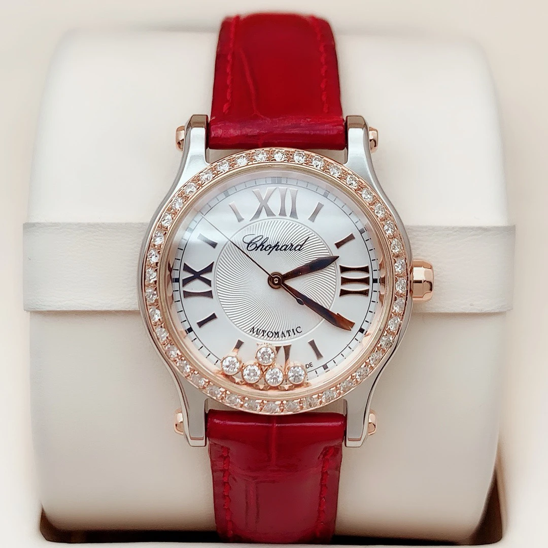 95新 Chopard/萧邦 欢乐钻/278573-6001后镶钻/30mm间金女士腕表