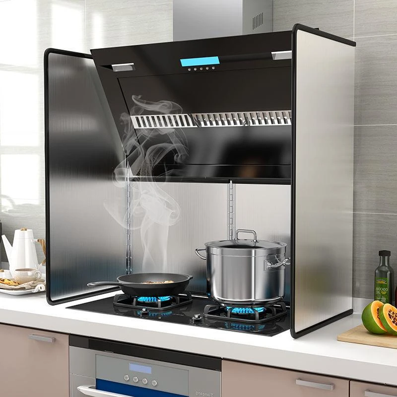 厨房防油挡板不锈钢炒菜防油溅耐高温煤气灶隔热板隔油挡板遮挡板