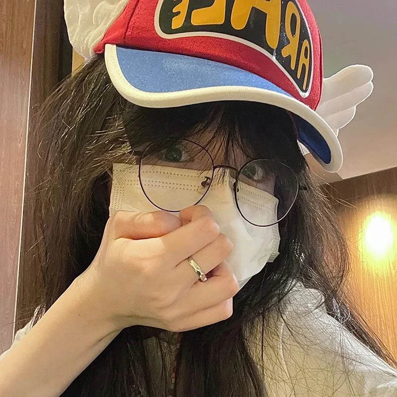 阿拉蕾大头围鸭舌帽子女夏季显脸小可爱生日翅膀棒球显脸小遮阳