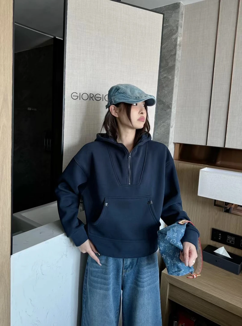 显瘦慵懒加绒卫衣外套两色