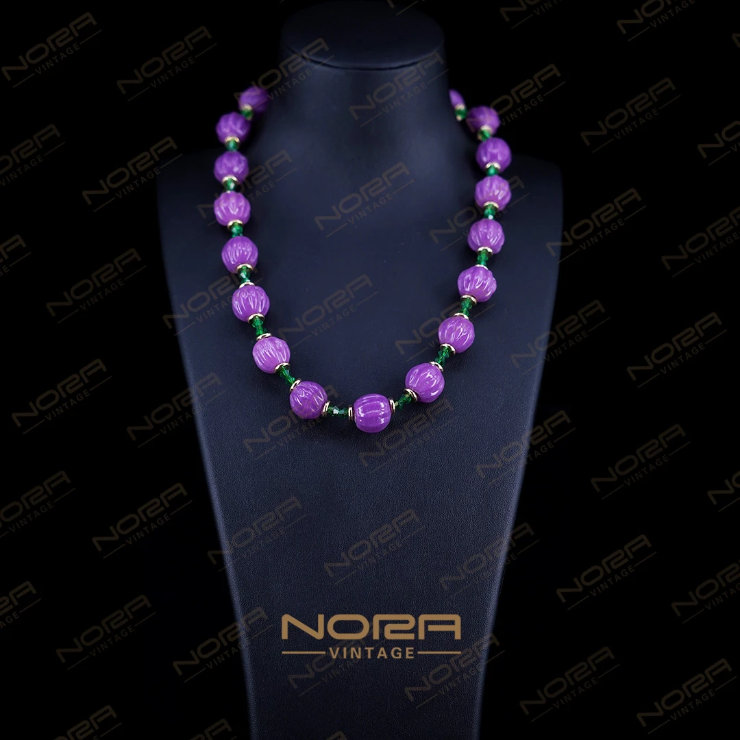 合金项链 【拂紫绵】紫色瓦楞纯色百搭大气款式项链¤