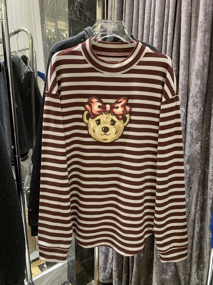 包哥-大版【232卡条纹】长袖潮休闲秋冬2025款爆款T恤圆领百搭