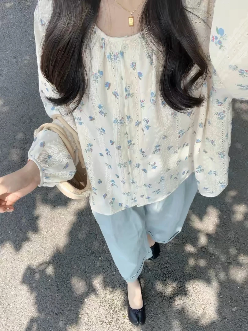 【夏款上新】3.31雪碧甜妹清新时尚百搭韩版薄款碎花法式夏季连衣裙