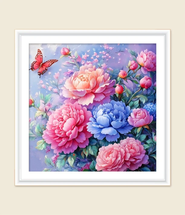 珺禾&姹紫嫣红70*70金丝布大格十字绣【裸包无针无工具】