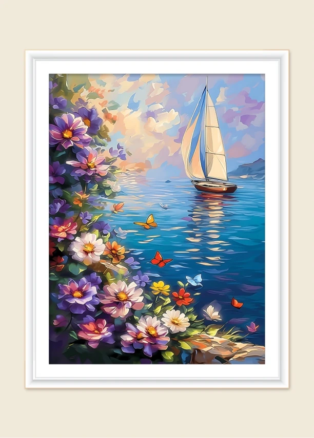 珺禾&启航60*75金丝布大格四股线十字绣52色【印花清晰】