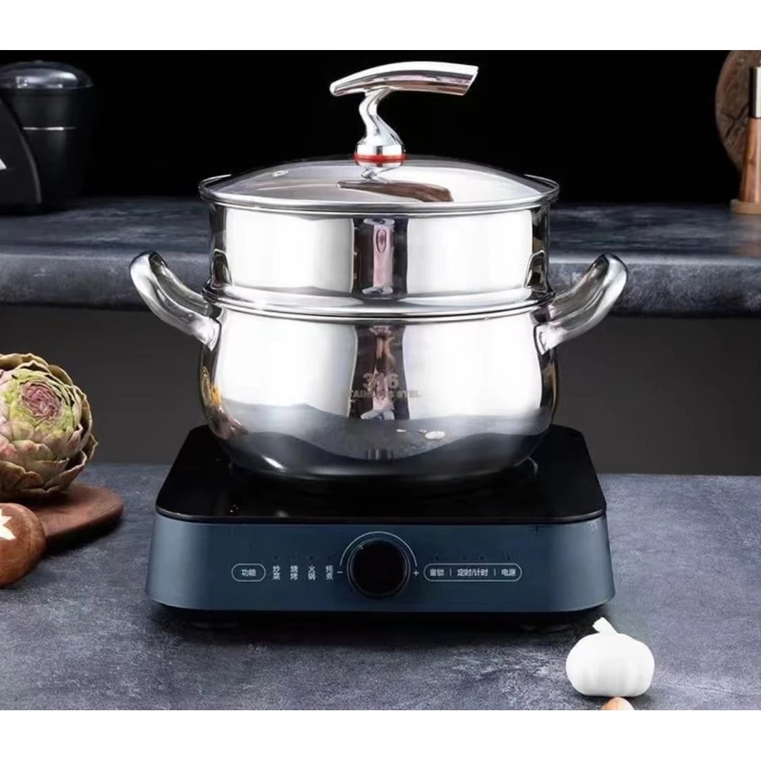 24cm飞鸟不锈钢双层汤蒸锅加高大容量