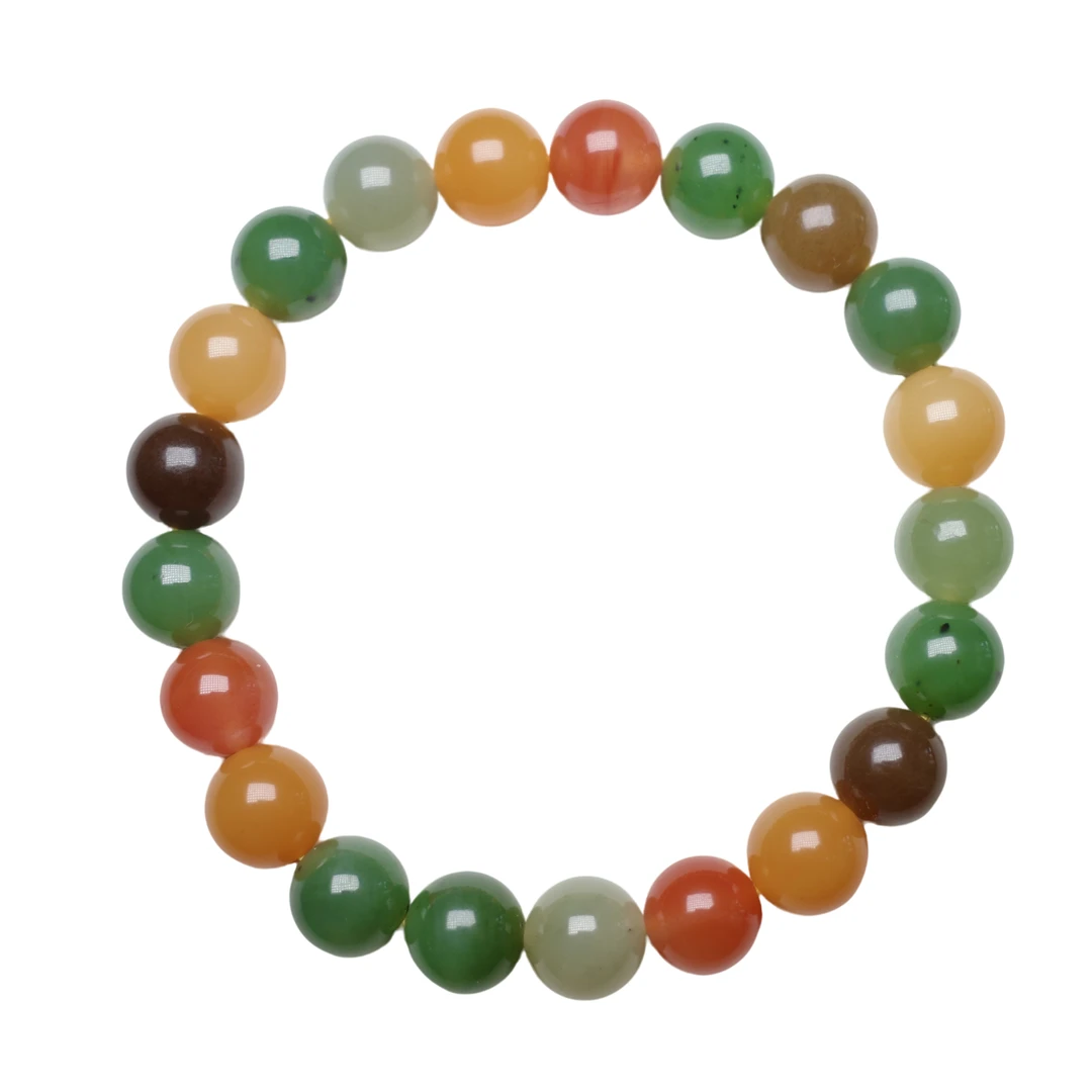 和田玉多巴胺10多宝正圆手串