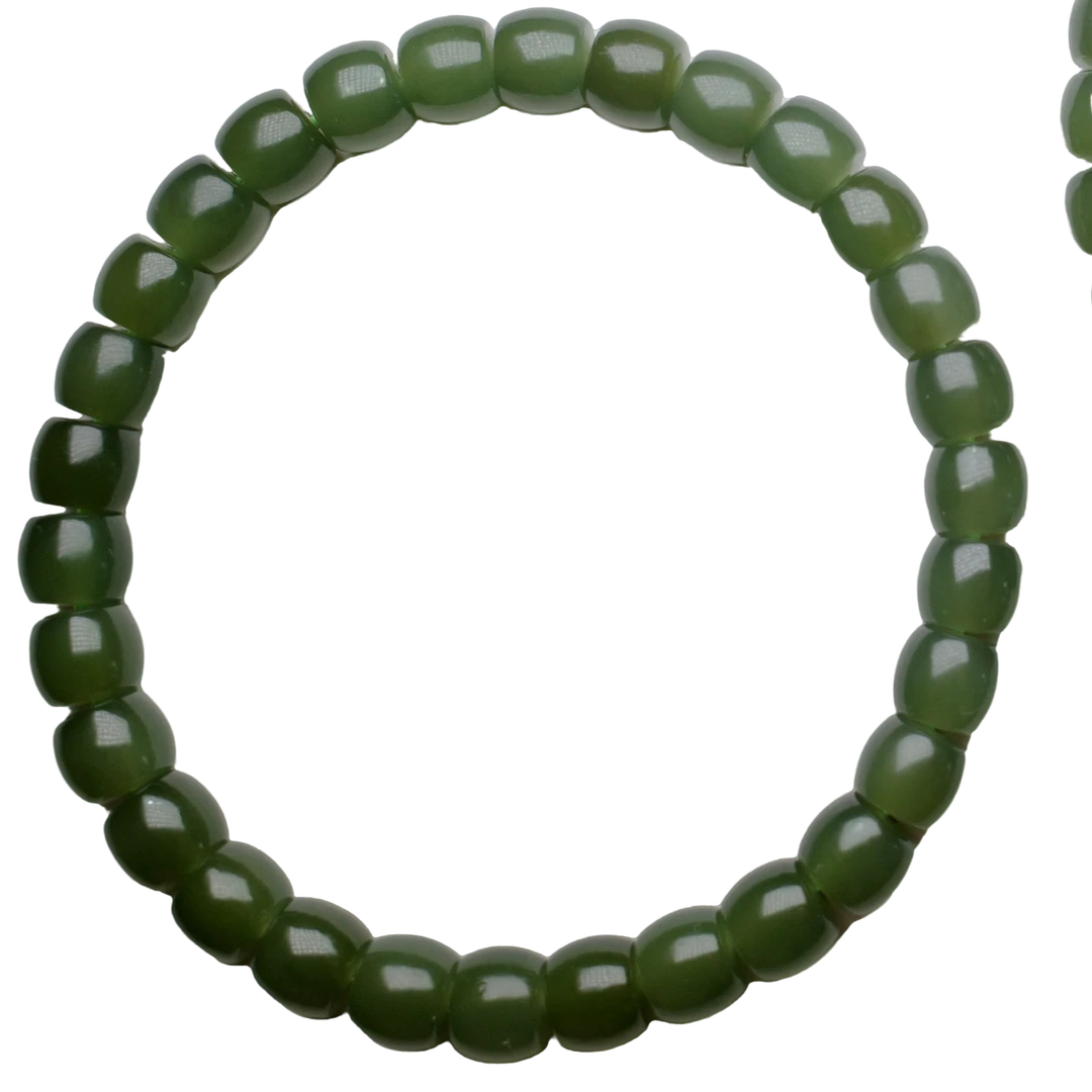 和田玉冰底湖水绿精工直切手串 拍一发一