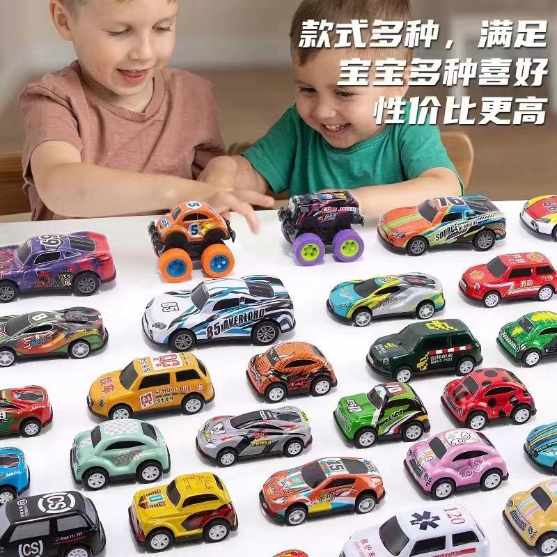 合金铁皮玩具车金属铁皮带回力小汽车仿真汽车1-6岁小朋友