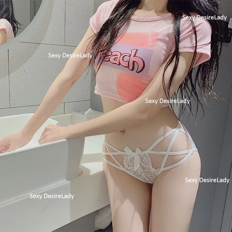 性感蕾丝内裤女镂空半透网纱纯欲诱惑情调可爱低腰三角少女士内裤