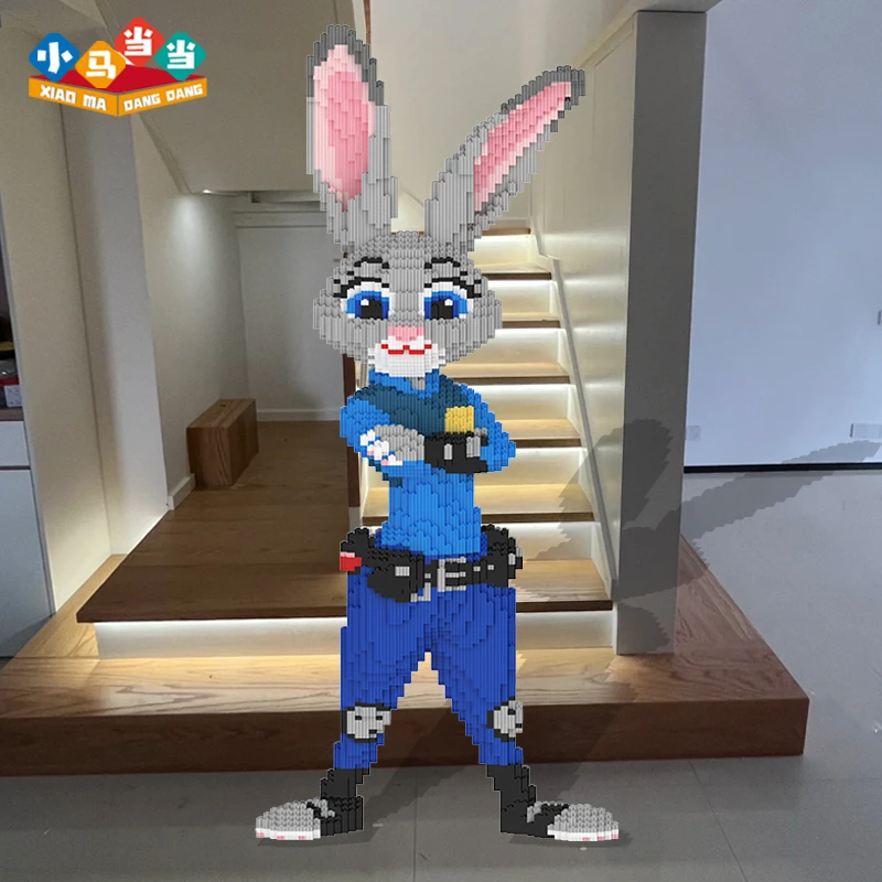 93cm超大警官朱迪兔积木-0.8大颗粒益智积木玩具女孩礼物摆件