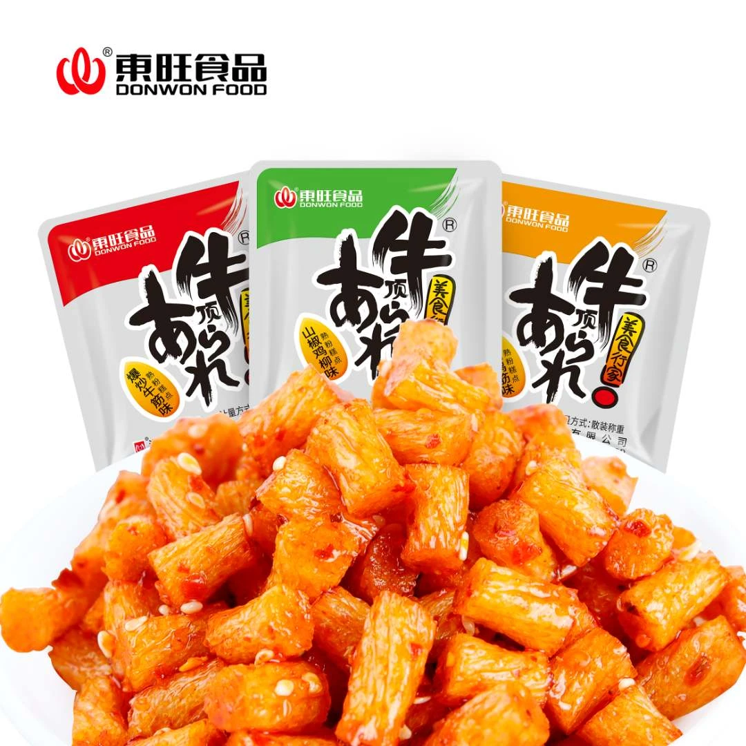 顶牛三口味混搭 东旺网红面筋麻辣小吃儿时辣条湖南辣条零食解馋