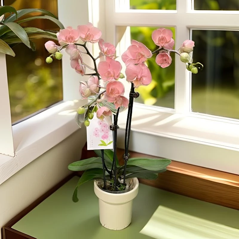 蝴蝶兰【水蜜桃】稀缺艺术喷色工艺 花期长好养耐养 一花观两色