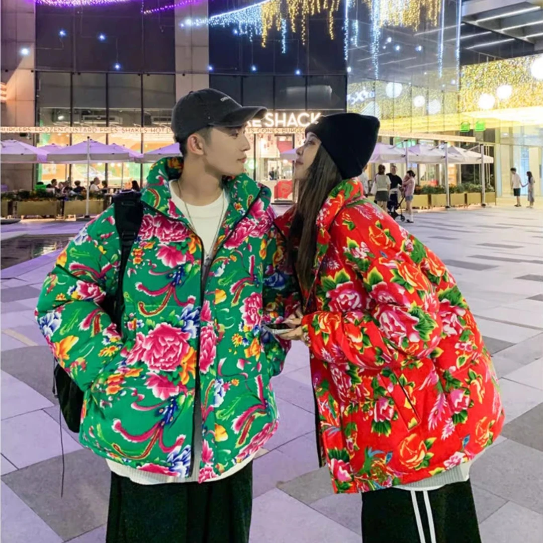 2025新品冬季韩版宽松加厚网红复古情侣装棉服