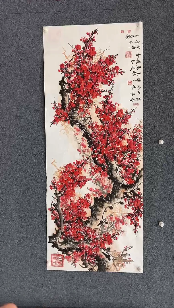 【闪购商品】绘画802-WFH-六尺横白宣-红梅-无框