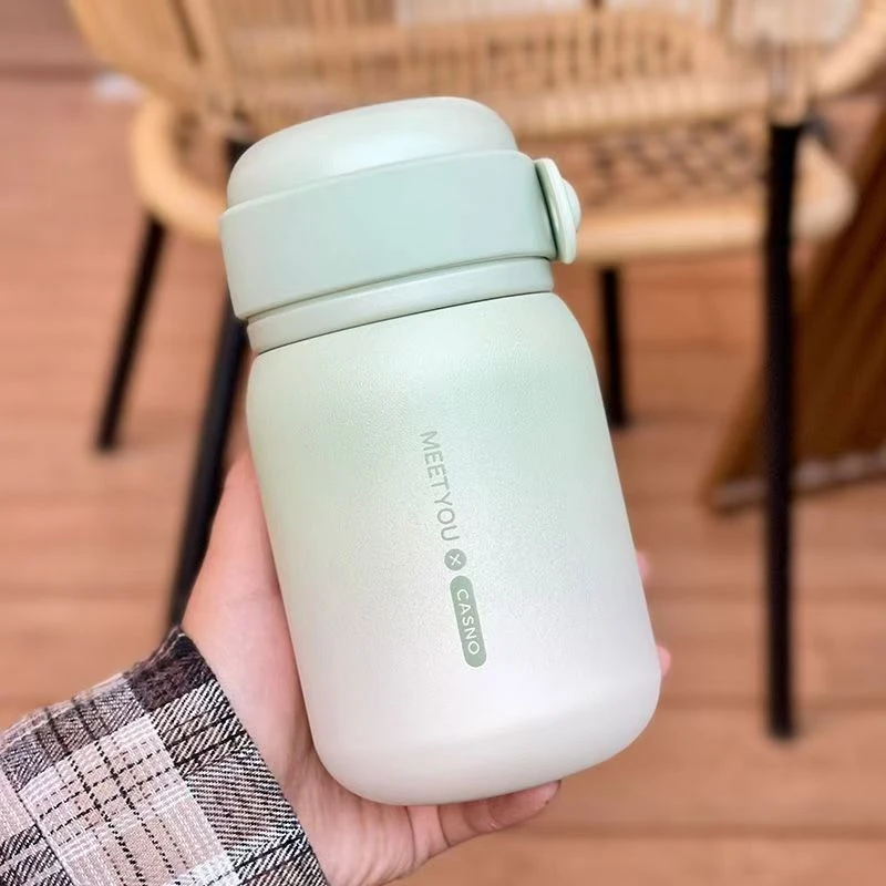 卡西诺保温杯学生便携316不锈钢吸管杯女高颜值小巧可爱双饮杯子